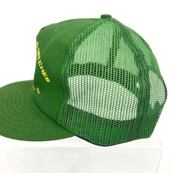 Vintage John Deere Green Snapbak Trucker Hat LOGO Embroidered - Picture 4 of 6